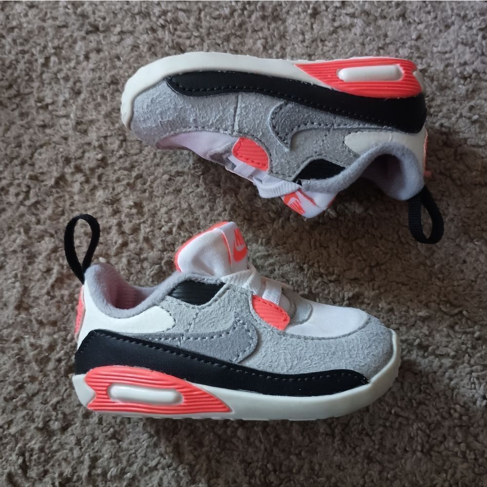 Nike Air Max 90 OG Crib Sneakers DC8323-100 White/Black-Cool Grey Sz 3C PREOWNED